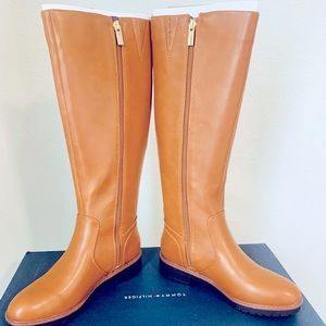 Women’s New Side Zip Knee high Size 5.5 Tan Febes Riding Boot TOMMY HILFIGER